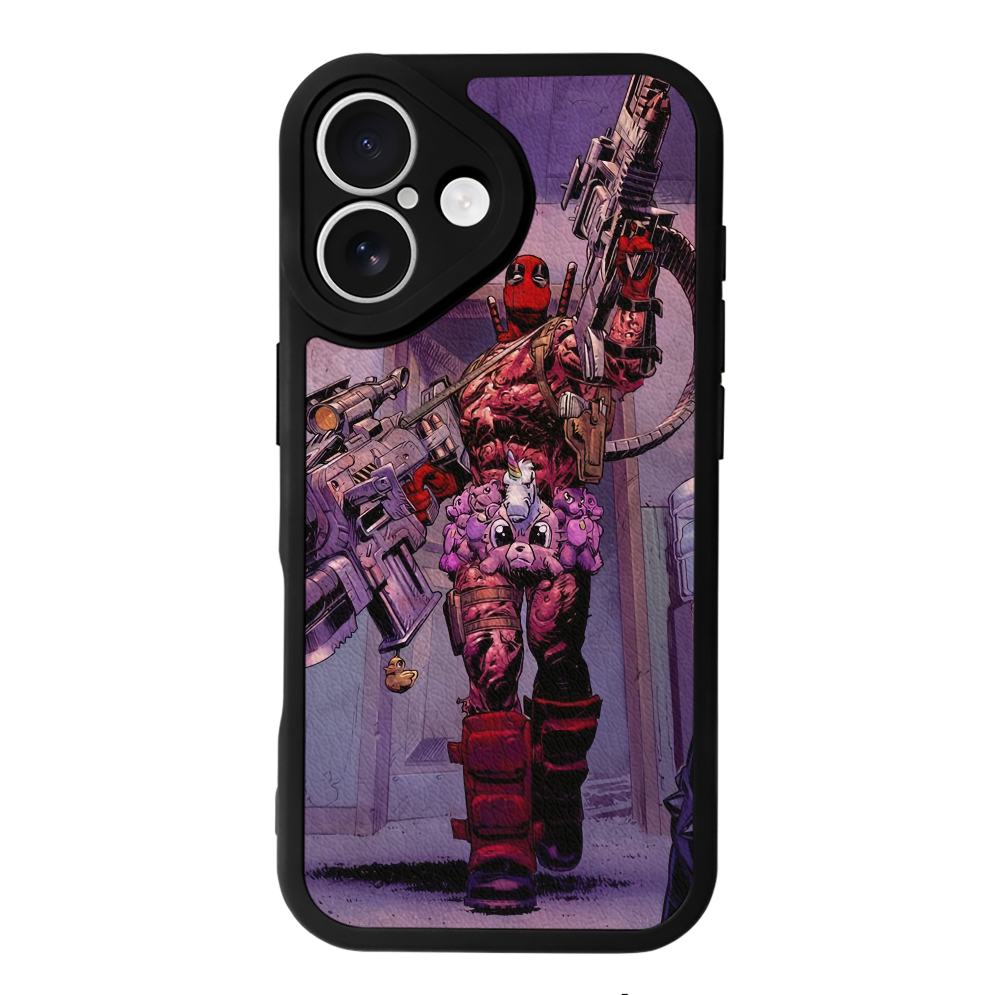 （画像用） Deadpool デッドプール 【iPhone 16シリーズ対応】シリコンスマホケース（レザー調） 材質：シリコン